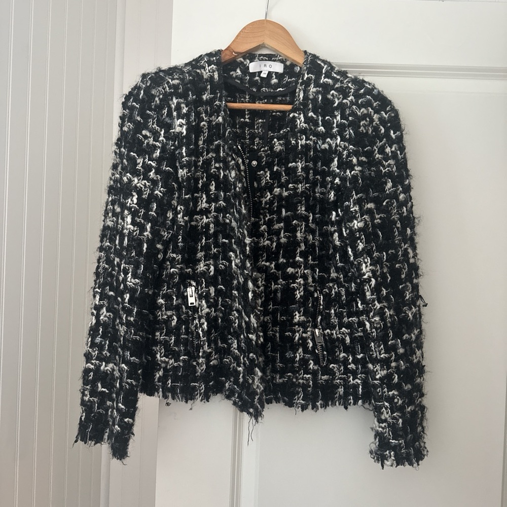 IRO Black and White Textured Blazer